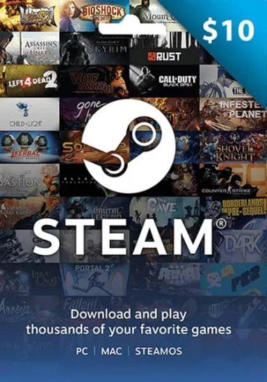 USA Steam 10 Dollar Gift Card cover image