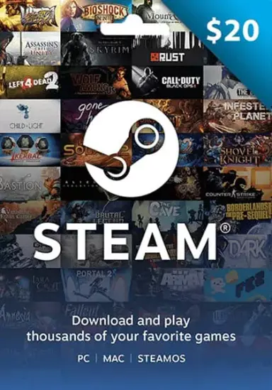 USA Steam 20 Dollar Gift Card cover image